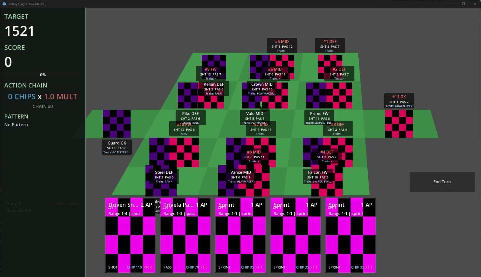 Widok meczu w projekcie GameDev